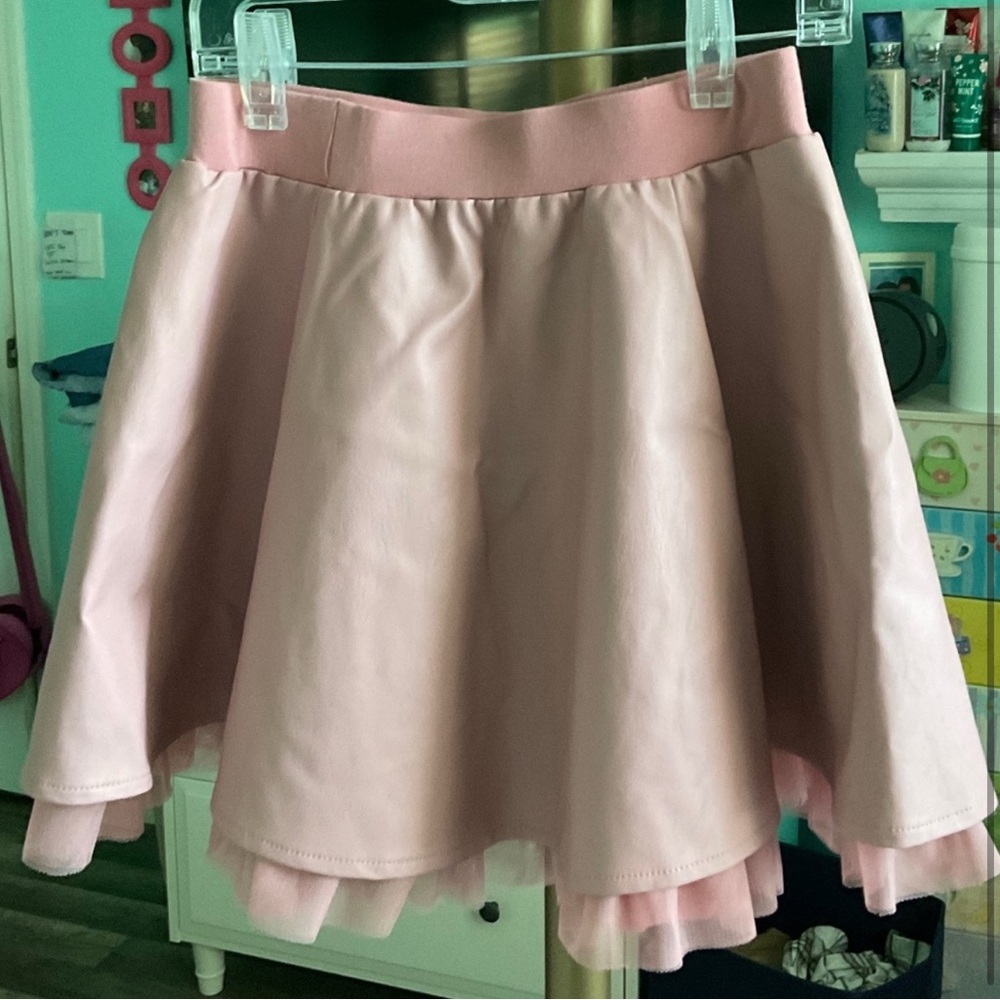 Forever 21 Pink Skater Mini Skirt Tiered
